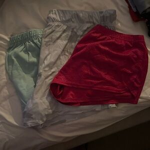 3 pack of random shorts. Different colors. Stretchy and comfy.